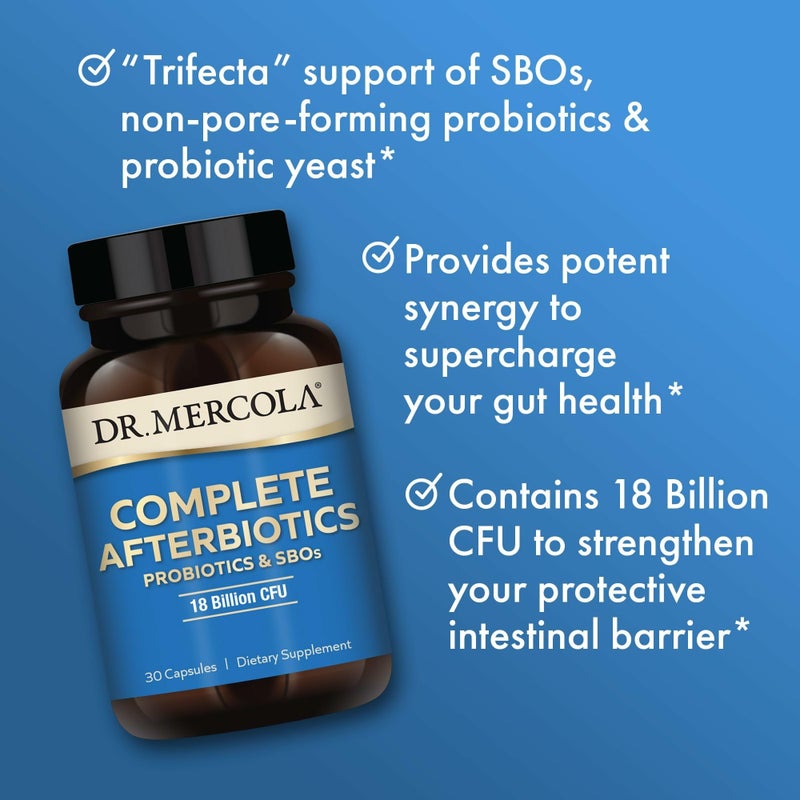Dr. Mercola Complete Afterbiotics - 18 Billion CFU - Supports Digestive & Immune Health - SBOs - with Saccharomyces boulardii - Non-GMO & Gluten-Free - 30 Capsules (30 Servings) - Image 5